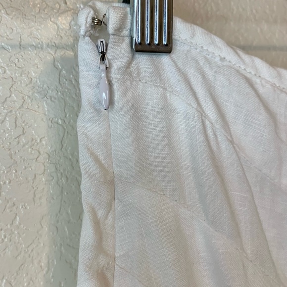 Lucky Brand 100% Linen Flowy Lightweight Skirt Asymmetrical Hem White Size 27 - Picture 8 of 11